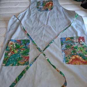 Colorful Dinosaur Print Apron with Pockets